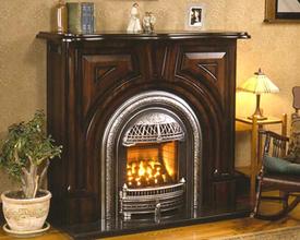 Portrait Windsor by Valor -  beautiful victorian face with nice engraved wood surround and mantel 