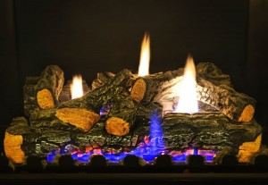 Gas logs are a popular option to replicate the look of a wood-burning fire without the mess or effort