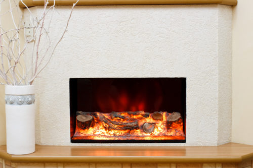 A convenient electric fireplace can add charm and warmth