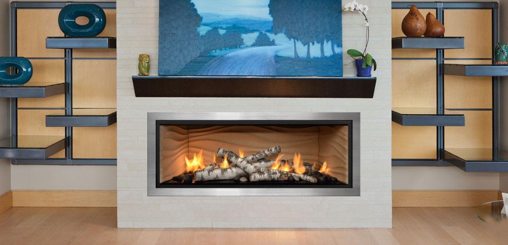 Decor rectangular insert with shelves on each side - mantel has beautiful large picture